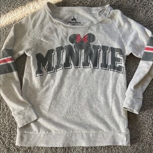 Disney Minnie Mouse Light Gray Long Sleeve Shirt